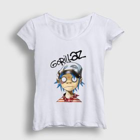Presmono Beyaz 2D Gorillaz Kadın T-Shirt