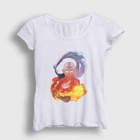 Presmono Beyaz Aang Anime Avatar The Last Airbender Kadın T-Shirt