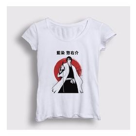 Presmono Beyaz Aizen V2 Anime Bleach Kadın T-shirt