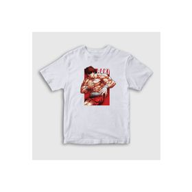 Presmono Beyaz Anime Hanma Baki Unisex T-Shirt
