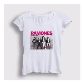 Presmono Beyaz Anthology Ramones Kadın T-Shirt