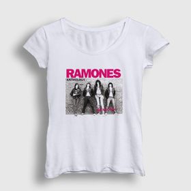 Presmono Beyaz Anthology Ramones Kadın T-Shirt