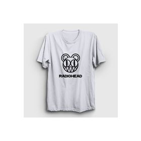 Presmono Beyaz Bear Logo Radiohead Unisex T-shirt