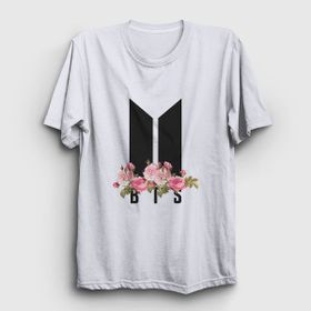 Presmono Beyaz Flowers Bts Unisex T-Shirt