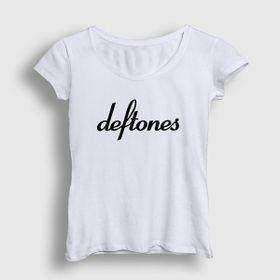 Presmono Beyaz Logo Deftones Kadın T-shirt