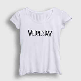 Presmono Beyaz Logo Wednesday Addams Family Addams Ailesi Kadın T-Shirt