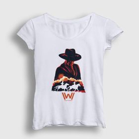 Presmono Beyaz Mib V2 Westworld Kadın T-Shirt
