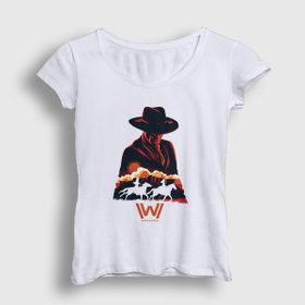 Presmono Beyaz Mib V2 Westworld Kadın T-Shirt