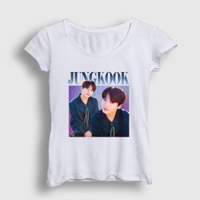 Presmono Beyaz Poster K Pop Jungkook Bts Kadın T-Shirt