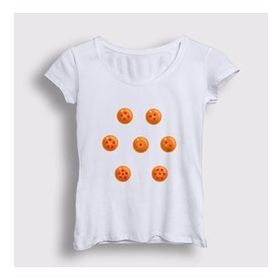Presmono Beyaz Seven Anime Dragon Ball Kadın T-Shirt