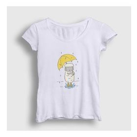 Presmono Beyaz Sheep And Rain Kuzu Kadın T-Shirt