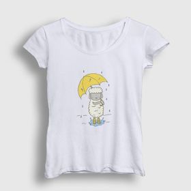 Presmono Beyaz Sheep And Rain Kuzu Kadın T-Shirt