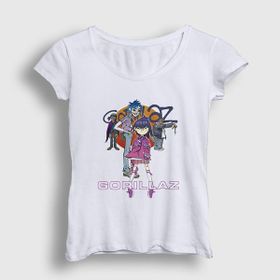 Presmono Beyaz Sun Gorillaz Kadın T-shirt