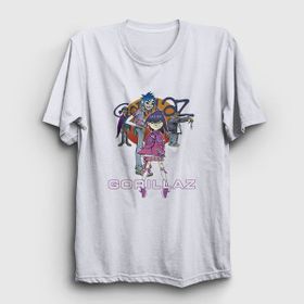 Presmono Beyaz Sun Gorillaz Kadın T-shirt