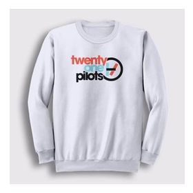 Presmono Beyaz Twenty One Pilots Unisex Sweatshirt