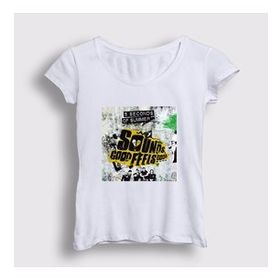 Presmono Beyaz Wall 5 Seconds Of Summer Kadın T-Shirt