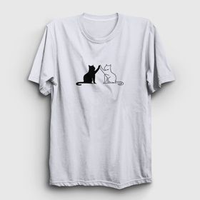 Presmono Black and White Cats Kedi Siyah Unisex T-Shirt