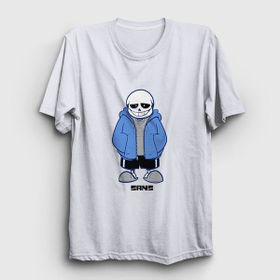 Presmono Blue Coat Sans Undertale Beyaz Unisex T-Shirt