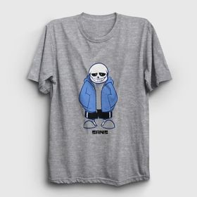 Presmono Blue Coat Sans Undertale Beyaz Unisex T-Shirt