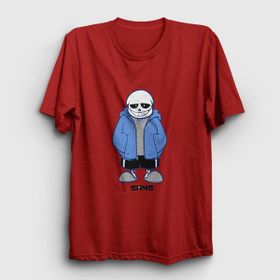 Presmono Blue Coat Sans Undertale Kırmızı Unisex T-Shirt