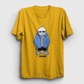 Presmono Blue Coat Sans Undertale Sarı Unisex T-shirt