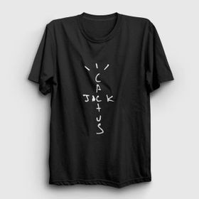Presmono Cactus Jack Travis Scott Siyah Unisex T-Shirt