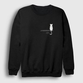 Presmono Cat on the Wall Kedi Siyah Unisex T-Shirt