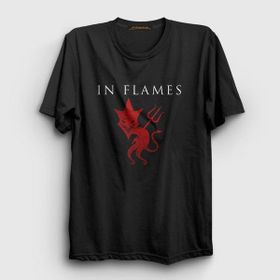 Presmono Devil in Flames Siyah Unisex T-Shirt