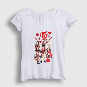 Presmono Hearts K-Pop Twice Kadın T-shirt