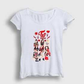 Presmono Hearts K-Pop Twice Kadın T-shirt