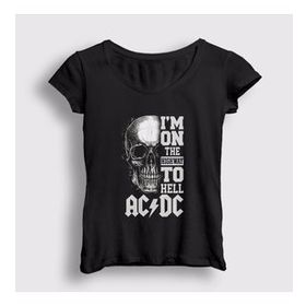 Presmono Highway To Hell Skull Ac/Dc Kadın T-shirt