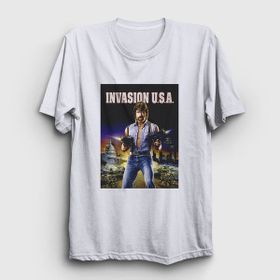 Presmono Invasion Chuck Norris Unisex Beyaz T-shirt