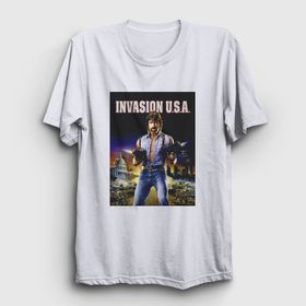 Presmono Invasion Chuck Norris Unisex Beyaz T-shirt