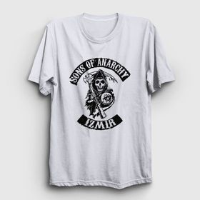 Presmono İzmir Sons Of Anarchy Beyaz Unisex T-shirt