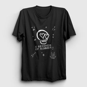 Presmono Kadın Skull 5 Seconds Of Summer T-shirt