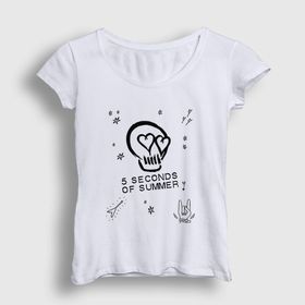 Presmono Kadın Skull 5 Seconds Of Summer T-shirt
