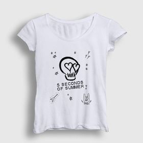 Presmono Kadın Skull 5 Seconds Of Summer T-shirt