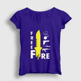 Presmono Kırmızı Knife Free Fire Kadın T-shirt