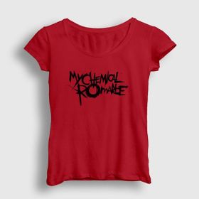 Presmono Kırmızı Logo My Chemical Romance Kadın T-Shirt