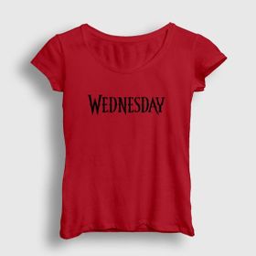 Presmono Kırmızı Logo Wednesday Addams Family Addams Ailesi Kadın T-Shirt