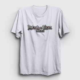 Presmono Logo Anime Attack On Titan Beyaz Unisex T-shirt