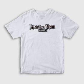 Presmono Logo Anime Attack On Titan Beyaz Unisex T-shirt