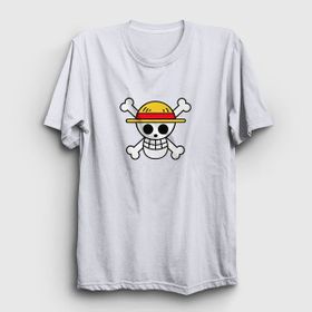 Presmono Logo Anime One Piece Beyaz Unisex T-shirt
