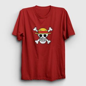 Presmono Logo Anime One Piece Kırmızı Unisex T-shirt