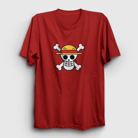 Presmono Logo Anime One Piece Kırmızı Unisex T-shirt