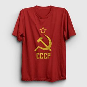 Presmono Logo Cccp Sovyetler Birliği Kırmızı Unisex T-shirt