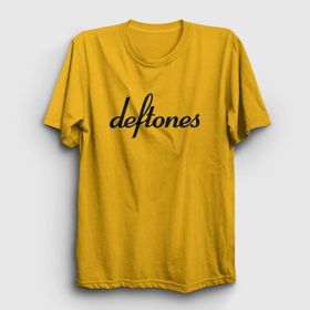 Presmono Logo Deftones Sarı Unisex T-shirt