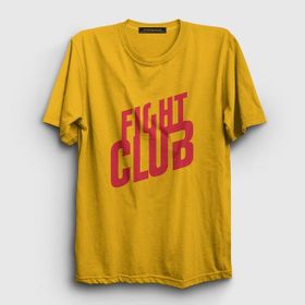 Presmono Logo Film Dövüş Kulübü Fight Club Sarı Unisex T-shirt
