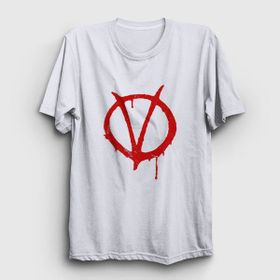 Presmono Logo Film V For Vendetta Beyaz Unisex T-shirt