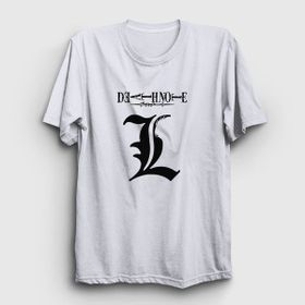 Presmono Logo L V2 Anime Death Note Beyaz Unisex T-shirt